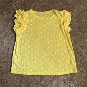 Loft Ruffle Sleeve Polka Dot Linen Top